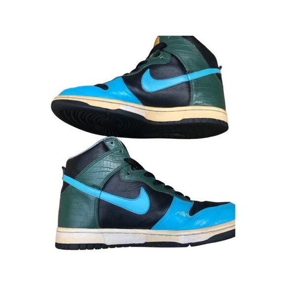 Vintage 2006 Nike Dunk High Blue Black Forest Size 7.5 - Picture 12 of 13